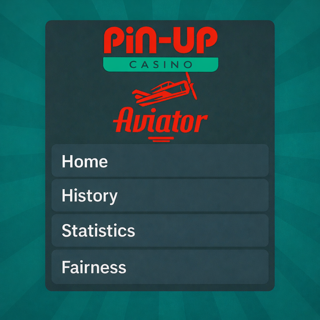 Pin Up Aviator əsas menyusu